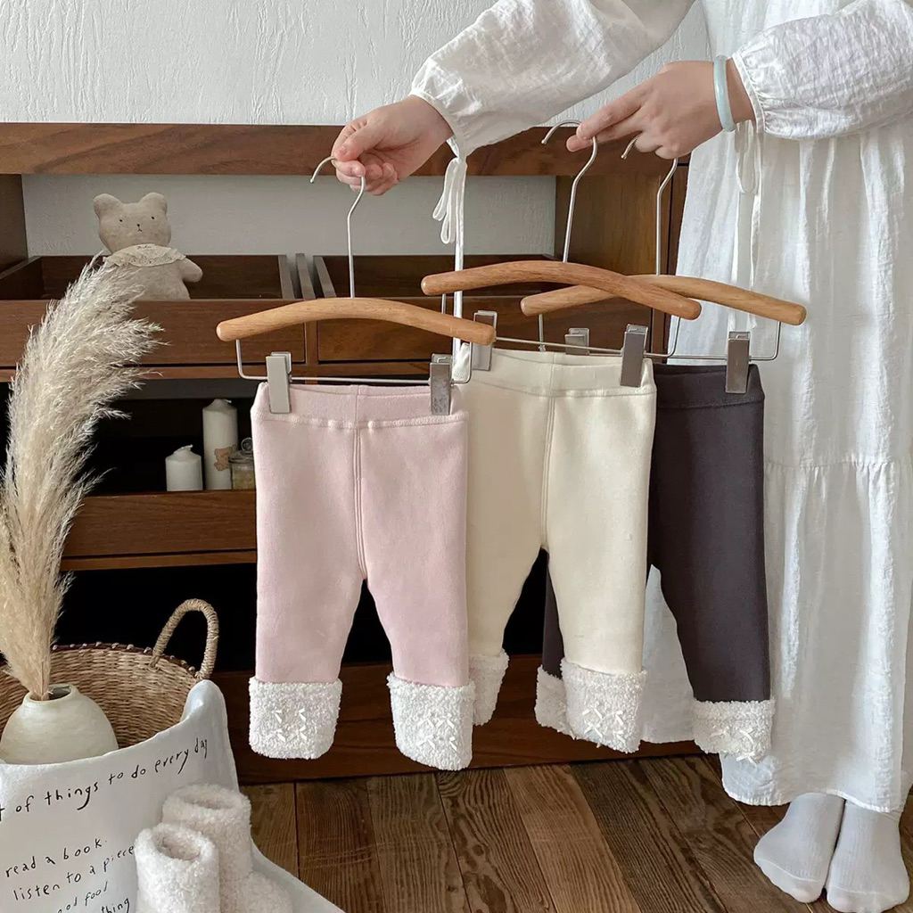 quần nỉ lót lông cho bé, quần legging lót lông cho bé, quần nỉ lót lông siêu ấm cho bé gái