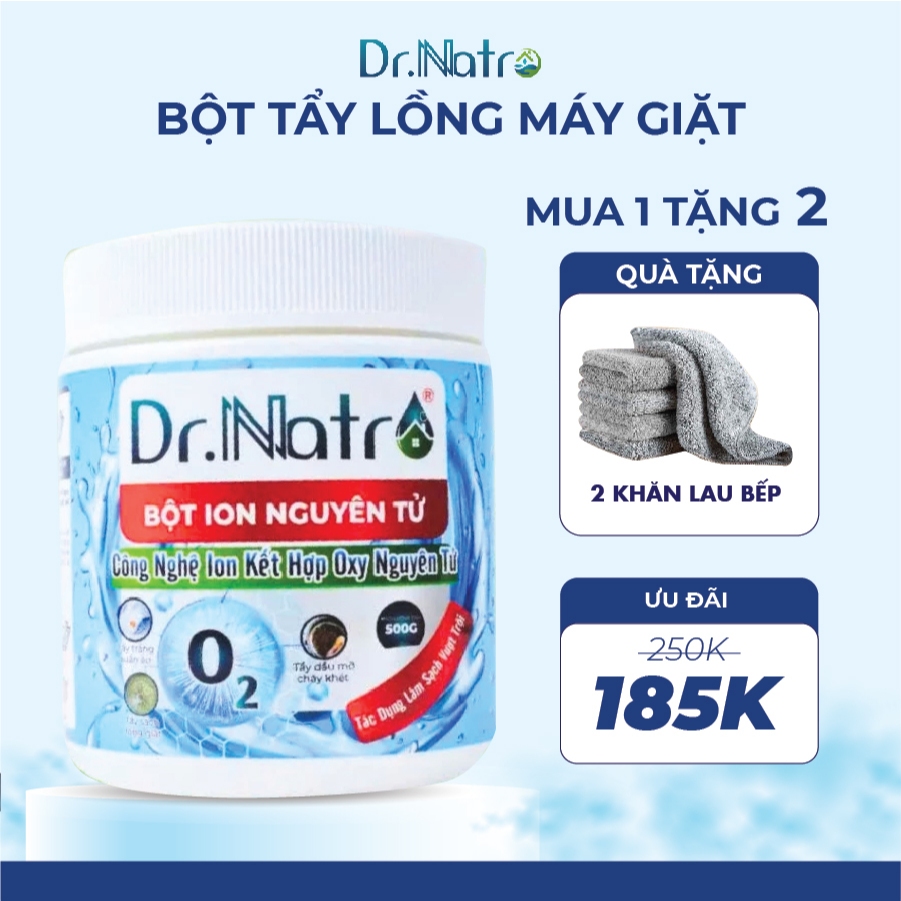 Bột tẩy lồng máy giặt Dr Natro,hỗ trợ làm sạch quần áo, nấm mốc thâm kim an toàn lành tính