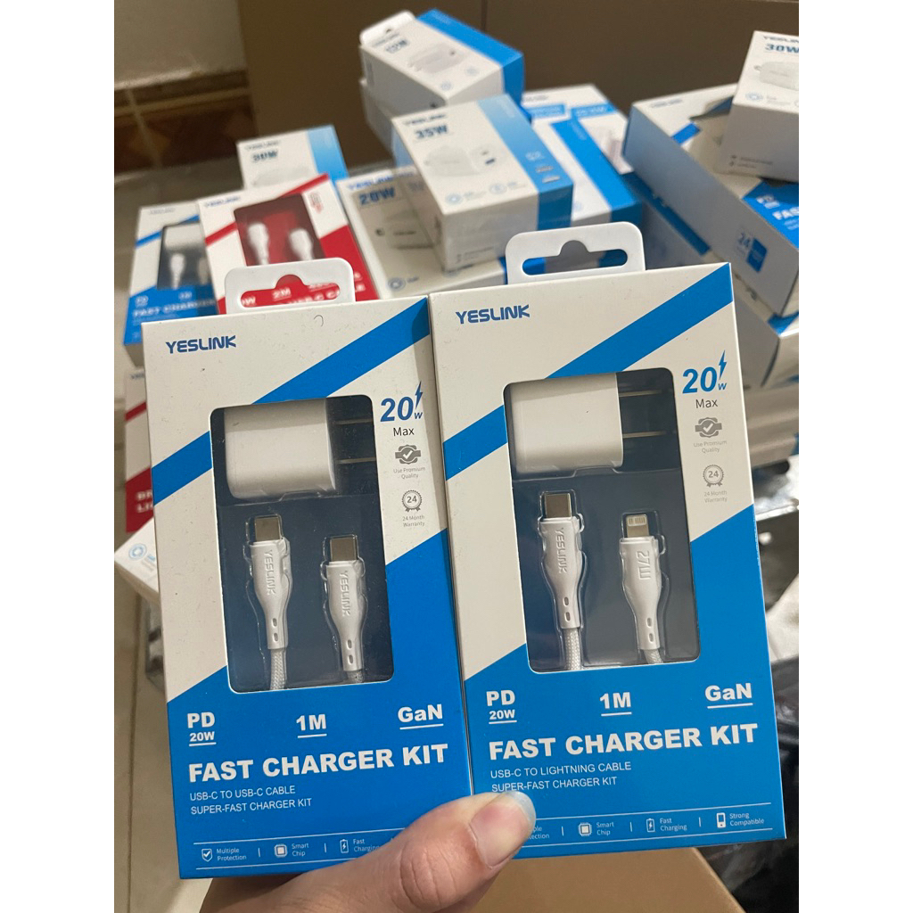yeslink bộ củ cáp sạc nhanh 20w chân C-C C-L