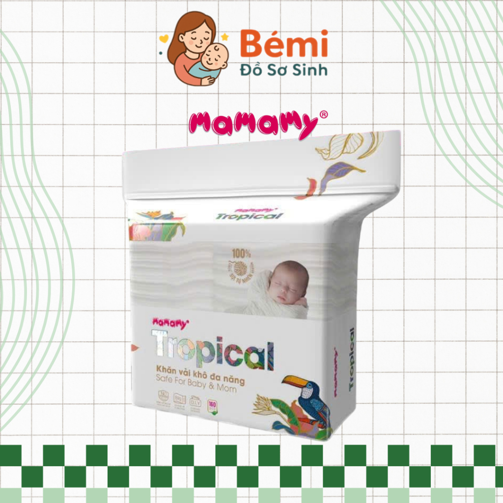 Khăn Khô Đa Năng Mamamy Tropical – Mềm Mại, Thân Thiện, An Toàn Cho Bé - Bémi Đồ Sơ Sinh