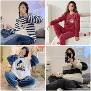  Bộ đồ ngủ nữ  ĐỔI TRẢ MIỄN PHÍ  pijama bộ mặc nhà quần áo giữ nhiệt dài tay nhung bông nỉ lông thu đông xuân QA10 