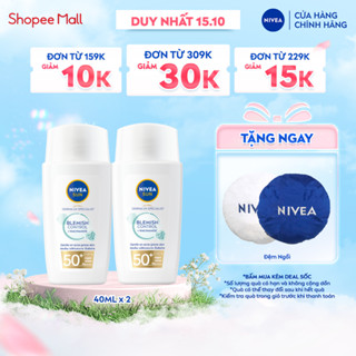 Bộ 02 Sữa Chống Nắng NIVEA Derma Blemish Control SPF50+ Kiềm Dầu Ngừa Mụn 40ml - 95147x2