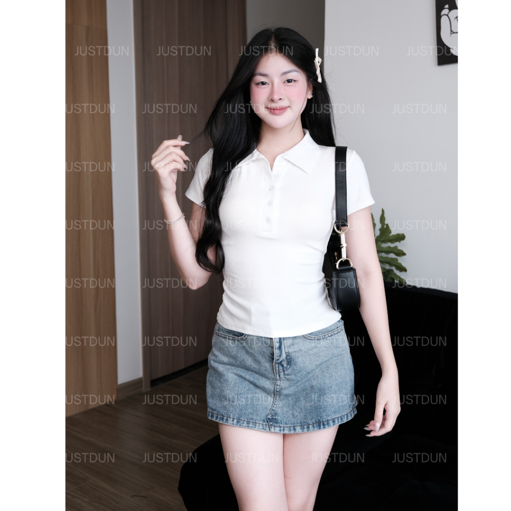 Áo Thun Nữ Cộc Tay Cổ Đức Khuy Cúc Ôm Body , Polo Cộc tay Cotton Mịn Thoáng Mát Top Women KENCO A2149 | BigBuy360 - bigbuy360.vn