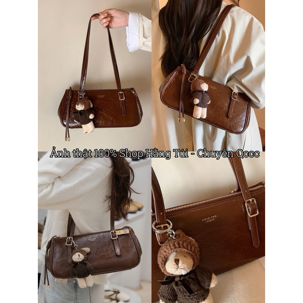 [CHARM GẤU LEN] Túi Cắp nách size 28cm tặng Chaaârm Gấu Len X0101