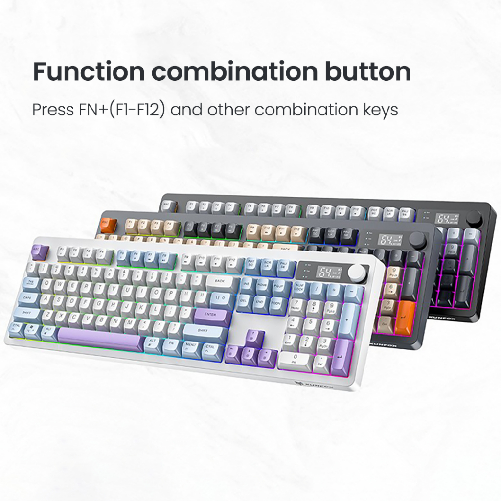 XUNFOX TK100 Bàn Phím Không Dây Dual Mode Bluetooth + 2.4GHz - Đèn RGB | BigBuy360 - bigbuy360.vn