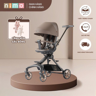 Xe Đẩy Đa Năng 2 Chiều Gấp Gọn Vinng Q11 Cho Bé Từ Sơ Sinh Đến 6 Tuổi Có Mái Che Da PU - Nimo