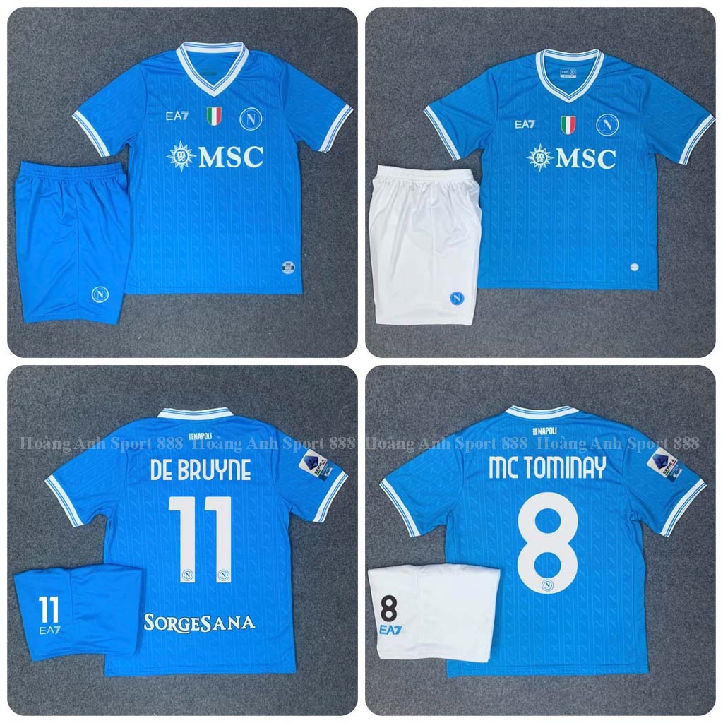 Bộ Quần Áo Bóng Đá/ Áo Đá Banh CLB Napoli Mùa Giải 2025/2026, Vải Polyester Thái Gai Lưới