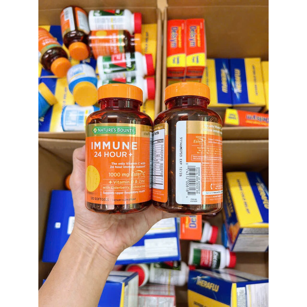 Hộp đựng 120 viên Immune 24 hour + Nature’s Bounty