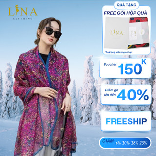 [ Full Hộp ] Khăn Quàng Cổ LINA, Khăn Chất Lụa Tơ Mềm Mại Điều Hòa Không Khí 180x120