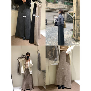  HERS Chân váy len dáng dài xoè đuôi vải co dãn tag French Door 