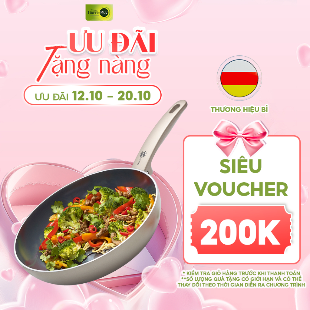 Chảo GreenPan Cambridge 20 cm phủ  chống dính tinh thể kim cương không chứa PFAS - 640479