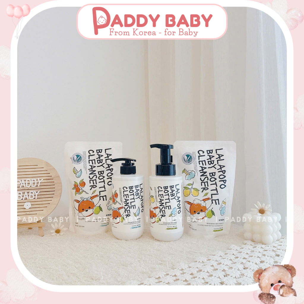 Nước rửa bình sữa thuần chay K-Mom Lalapopo an toàn cho bé
