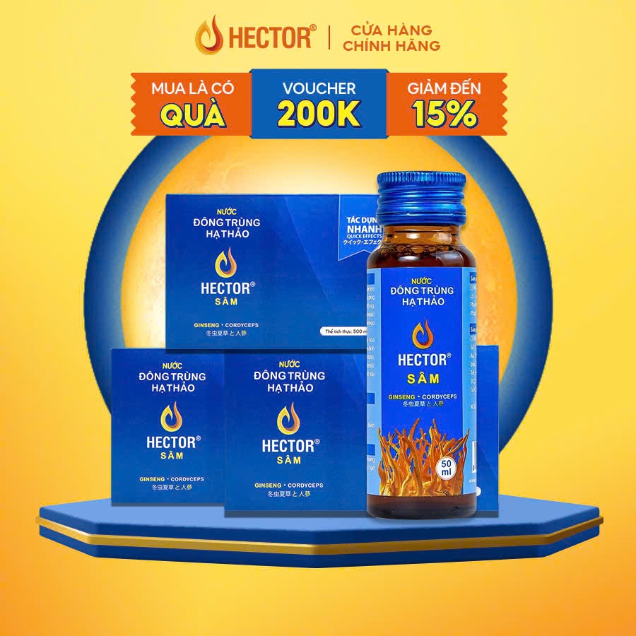Combo 3 hộp Hector sâm - Nước uống đông trùng hạ thảo hector sâm tăng cường sức khỏe và sức đề kháng