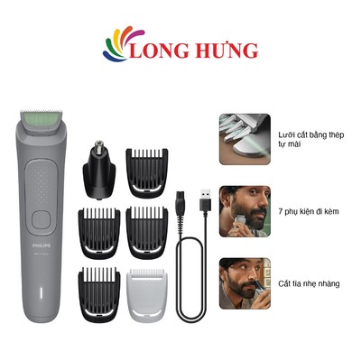Tông đơ đa năng Philips All-in-One Trimmer 3000 Series MG3911/15 - Đầu cắt dễ tháo rời, vệ sinh nhanh chóng