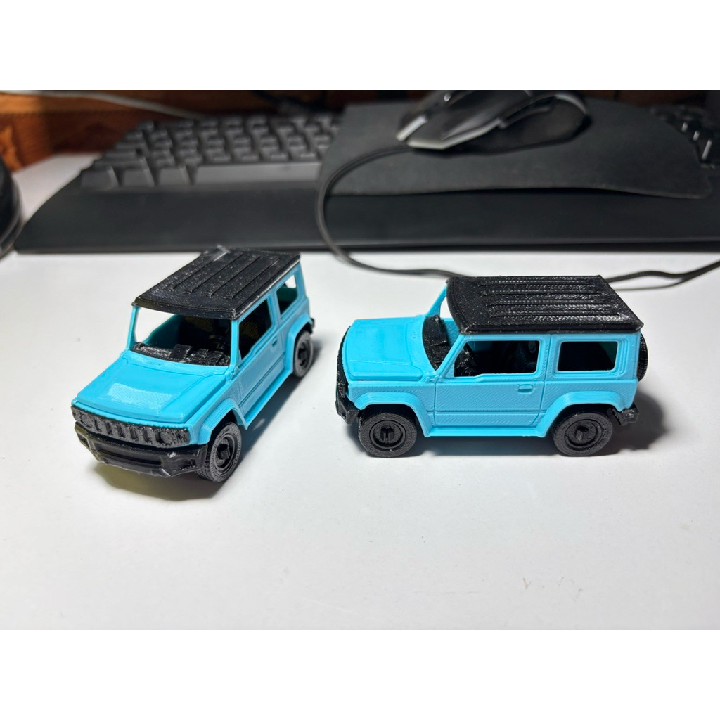 Xe ô tô mini Suzuki Jimny xanh nóc đen đồ chơi in 3D từ nhựa pla/petg