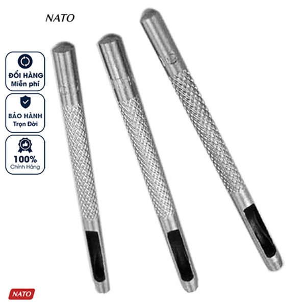 Đinh Đục Lỗ Thắt Lưng Da Nam Nato Retro Đường Kính 3.5 mm Cây Dùi Bạch Kim Cao Cấp