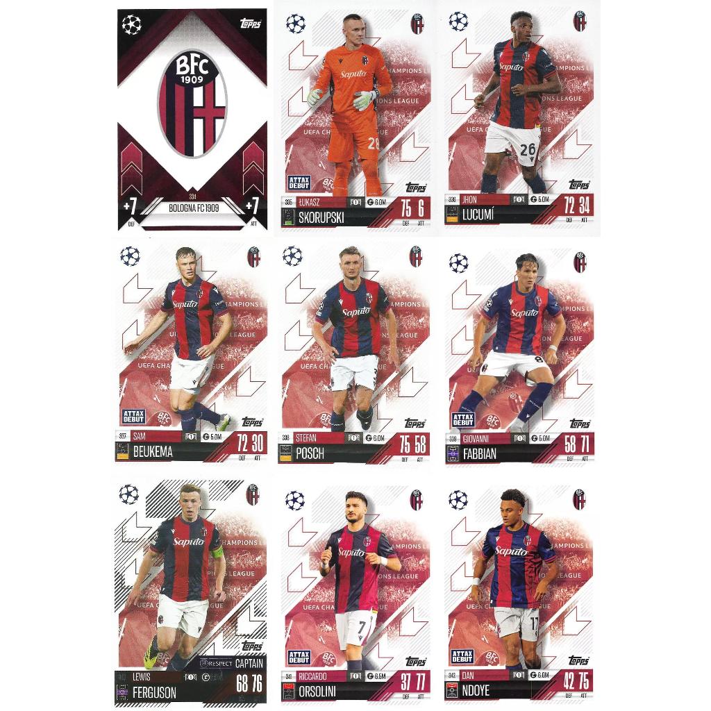 Thẻ lẻ cầu thủ Match Attax 2024-25 - Lựa chọn cầu thủ - Bologna FC 1909 - STT 334 - 342