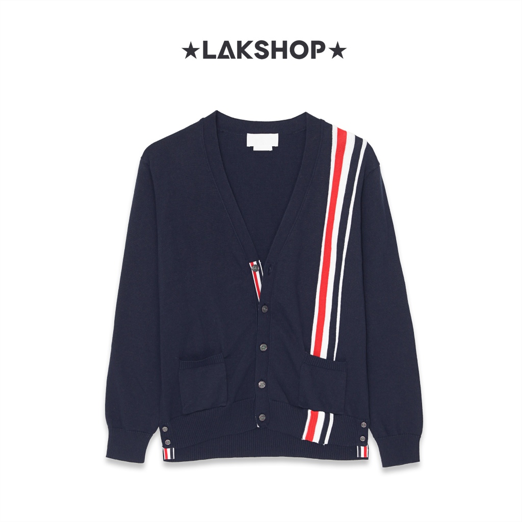 Áo Len xanh Navy Intarsia RWB Stripe Cardigan