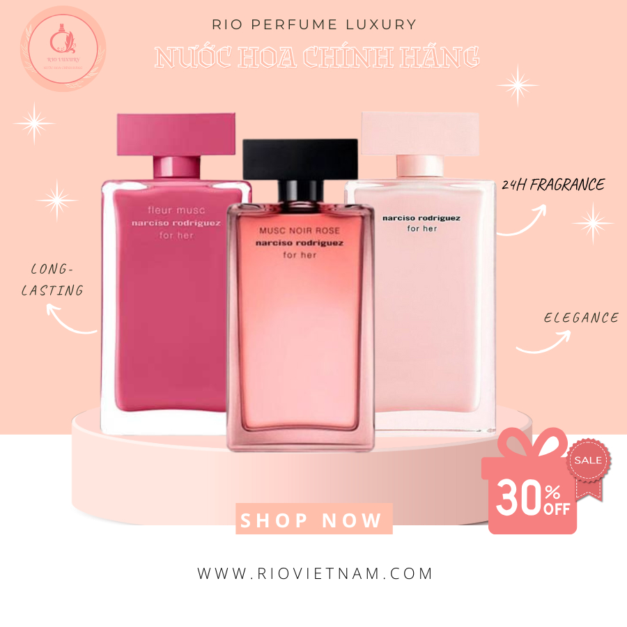Nước Hoa Nữ Narciso Rodriguez For Her, Musc Noir Rose, Rodriguez Fleur Musc