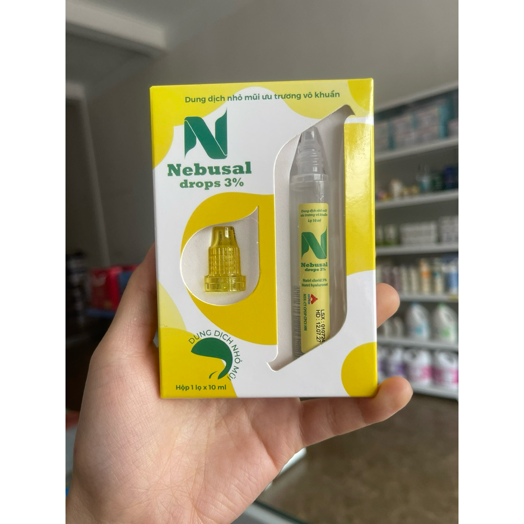 Nuớc muối Nhỏ Mũi Ưu trương Nebusal Drop 3% - Công Thức Vàng Cho Trẻ Nghẹt Mũi 10ml