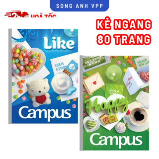  Vở kẻ ngang Campus 80 trang Campus Gift dòng kẻ ngang dành cho học sinh giấy dày mịn viết mực không lem 