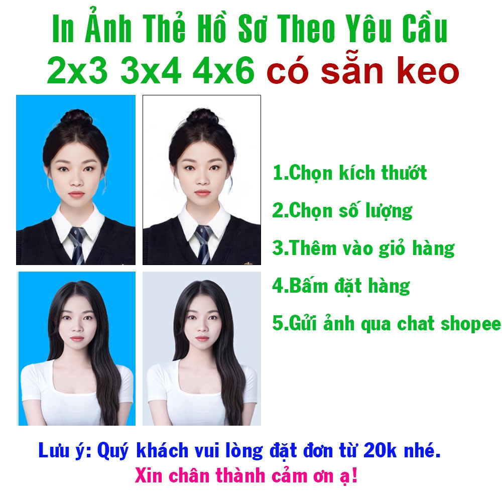 In Ảnh hồ sơ có sẵn keo dán, 2x3 3x4 4x6