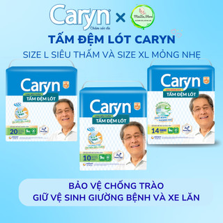 TẤM ĐỆM LÓT CARYN siêu thấm, mỏng nhẹ size L/XL chống trào, giữ vệ sinh giường bệnh và xe lăn