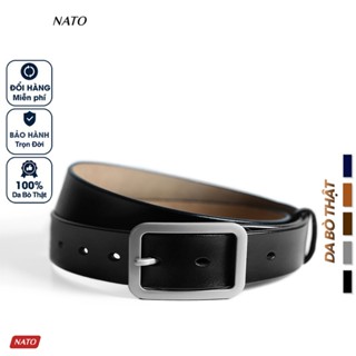 Thắt Lưng Nam Nato Vuông Khóa Lỗ Kim Da Bò Cao Cấp Bền Đẹp Công Sở Sang Trọng Trẻ Trung Bản Nhỏ