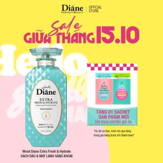 Dầu xả sạch tóc dầu bết dính tươi mát cân bằng ẩm da đầu Moist Diane Extra Fresh & Hydrate 450ml