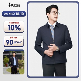 Áo Khoác Gió Nam Cao Cấp Vulcano, Áo Khoác Hành Chính, Cổ Bẻ 2 Lớp, Chống Nước, Cản Gió Giữ Ấm, Jacket Công Sở, 4001