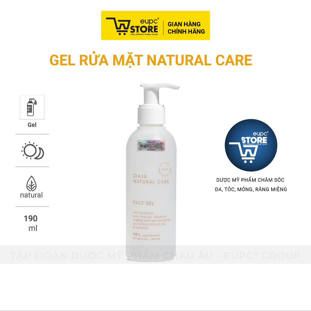Gel Rửa Mặt Natural Care 190ml Thành Phần Thuần Chay Phù Hợp Với Mọi Loại Da EUPC STORE