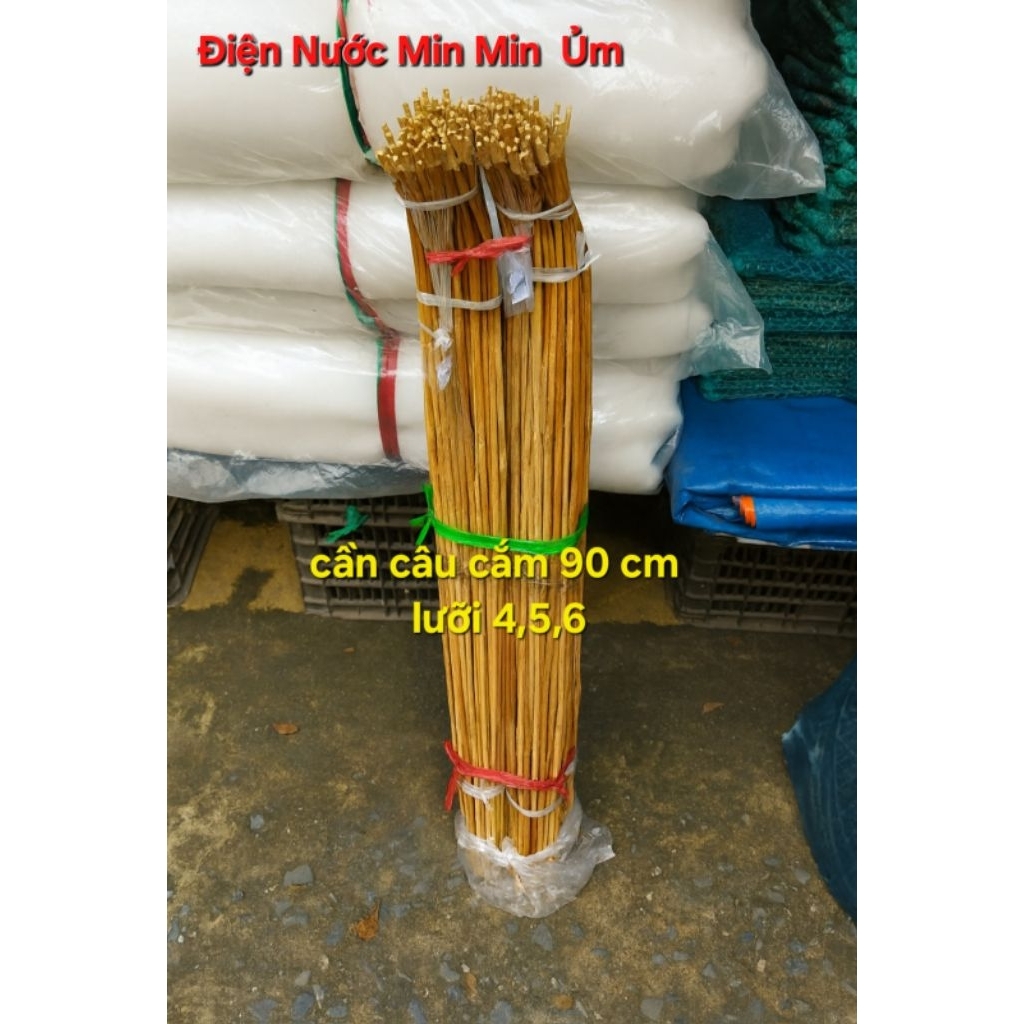Combo 10 20 30 50 cần câu cắm cá có dây lưỡi đầy đủ, dài 90cm, dẻo, tốt -  Điện nước Min Min Ủm