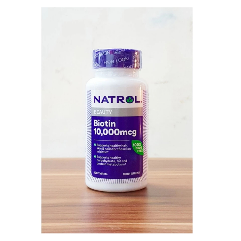 Viên Uống Natrol Biotin 10000 Mcg hộp 100 Viên Của Mỹ - Biotin 10.000 mcg