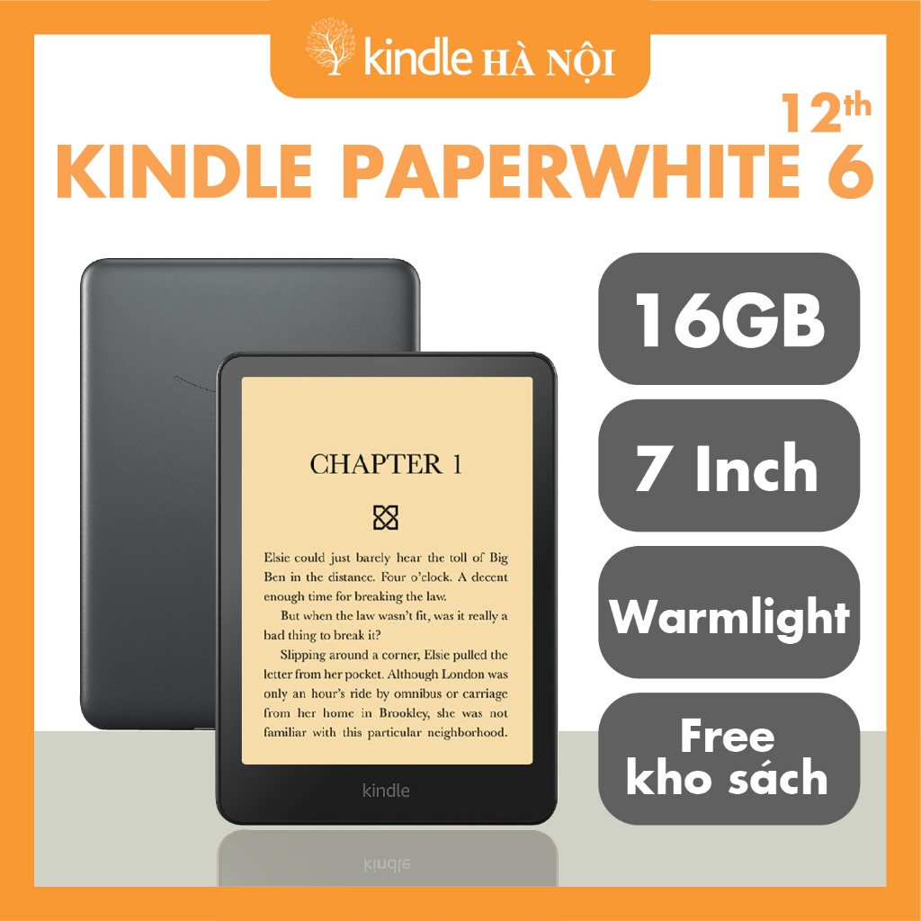 Máy đọc sách Kindle Paperwhite 6 (2024) tặng bao da và hỗ trợ tạo tài khoản kindle - PPW6