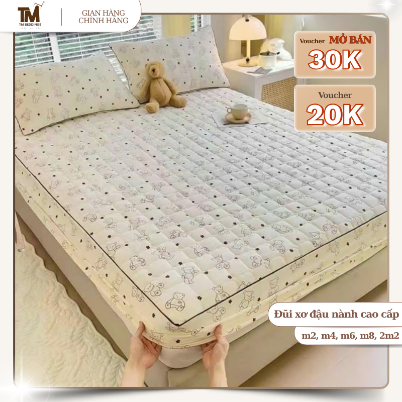 Set 3 Món Chần Bông Ga Đũi Xơ Đậu Nành Mềm Mại Thoáng Khí Kích Thước Full Size