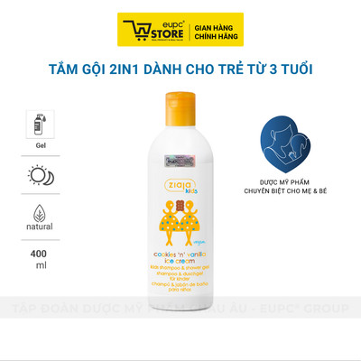 Tắm Gội 2in1 Dành Cho Trẻ Từ 3 Tuổi Ziaja Kids 400ml Làm Sạch Da Nhẹ Nhàng, Thành Phần An Toàn, Lành Tính EUPC STORE