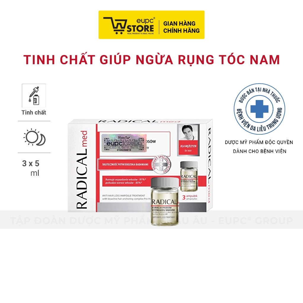 Tinh Chất Giúp Giảm Rụng Tóc Nam Radical Med 3x5ml Giúp Tóc Chắc Khỏe, Bồng Bềnh EUPC STORE