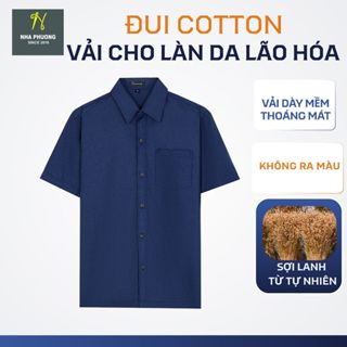  Áo sơ mi trung niên ngắn tay vải đũi mềm mát loại áo sơ mi nam tay ngắn form rộng thoải mái ATK29 