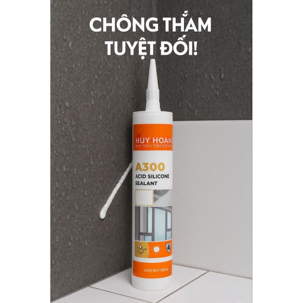 Keo a300 trắng trong sillicone Huy Hoàng(lọ)