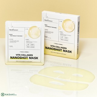   Hàng công ty  Mặt nạ thạch siêu dưỡng trắng cấp ẩm tức thì MediAnswer Vita Collagen Mask 35g  Vàng | Cherry Beauty 