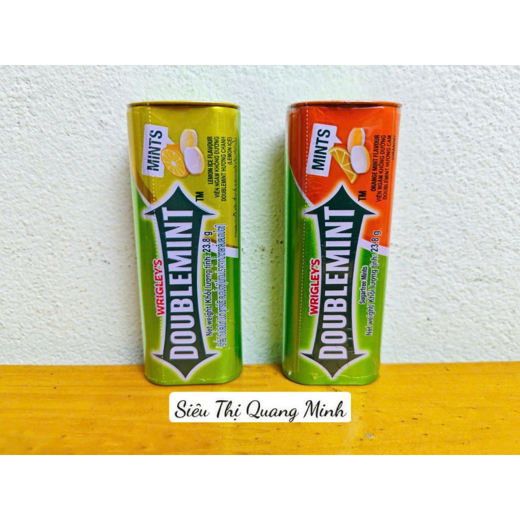 Hộp Thiếc Doublemint Kẹo Viên Ngậm Không Đường Hương Chanh, Cam 23.8g