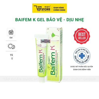 Gel Bảo Vệ Dịu Nhẹ Baifem K 15g Làm Dịu Nhẹ Nhanh, Giảm Cảm Giác Khó Chịu Gây Ra Do Ngứa EUPC STORE