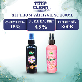  Chính Hãng  Chai Xịt Xả Vải Khô HygienC Plus 100ml Chai - Hương Mẫu Đơn  Hoa Hồng  Xịt Thơm Áo Quần  