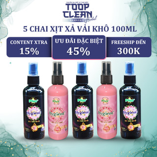   Chính Hãng  Combo 5 Chai Xịt Xả Vải Khô HygienC Plus  Việt Nam  100ml Chai - Hương Mẫu Đơn  Hoa Hồng  Xịt Thơm Áo Quần  