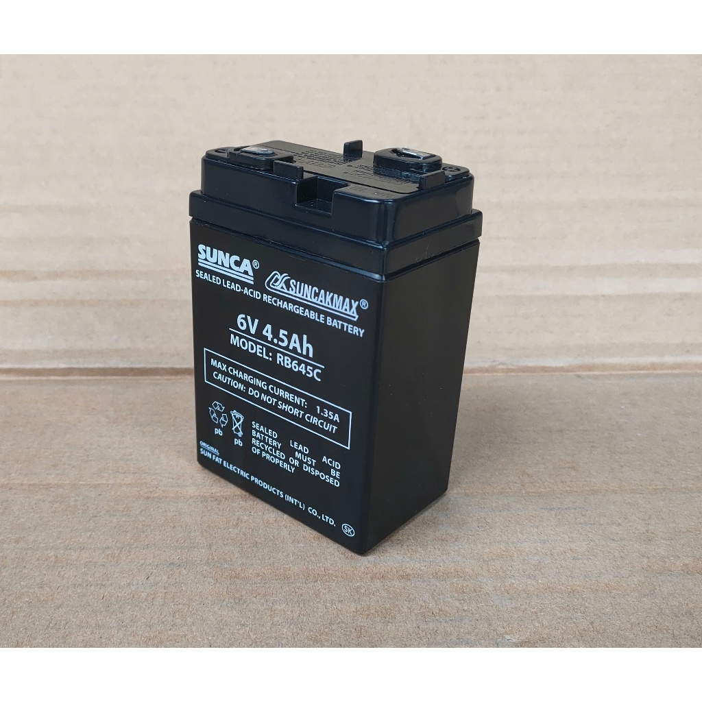 Ắc quy Sunca 6V 4.5Ah dùng cho quạt tích điện, đèn tích điện,cân điện tử, xe điện trẻ em, đèn sự cố