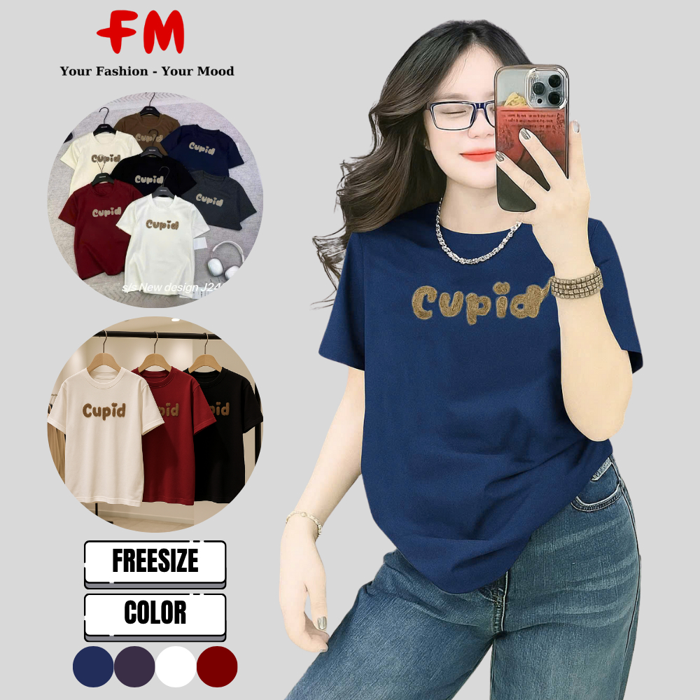 Áo Thun Nữ Tay Ngắn FMSTYLE Form Rộng Chất Cotton Co Giãn Dáng Basic Năng Động
