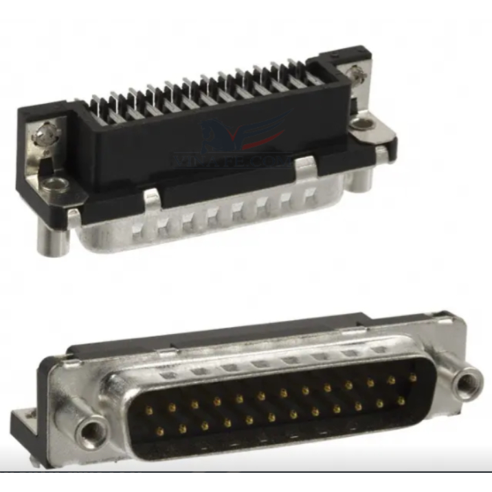 Cổng DB25 Cái 25 Chân Cong 90 Độ 2 Hàng Hàn PCB- CONNECTOR D-SUB RCPT 25POS R/A SLDR AMP 5747846-3