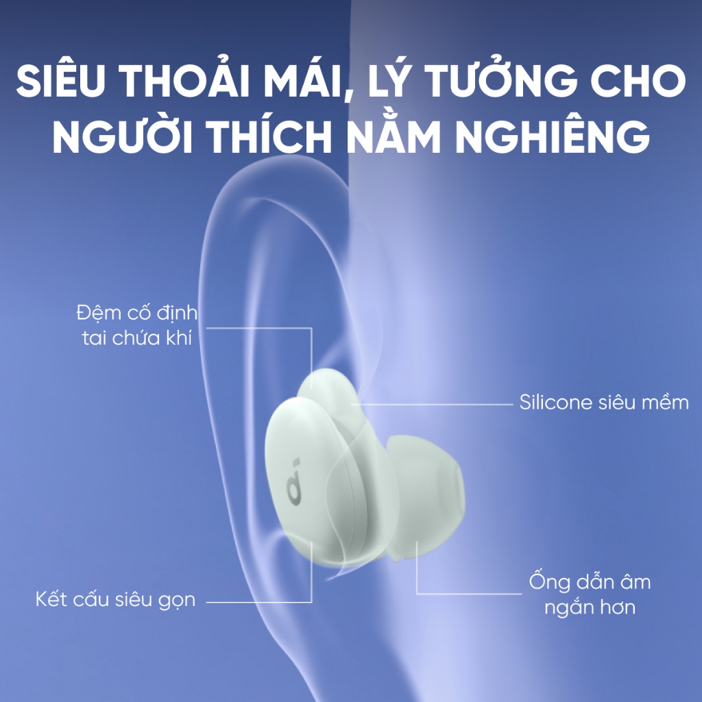 Tai nghe ngủ Soundcore Sleep A30 |Theo dõi giấc ngủ | Làm dịu tiếng ngáy | Âm thanh sóng não AI | BigBuy360 - bigbuy360.vn