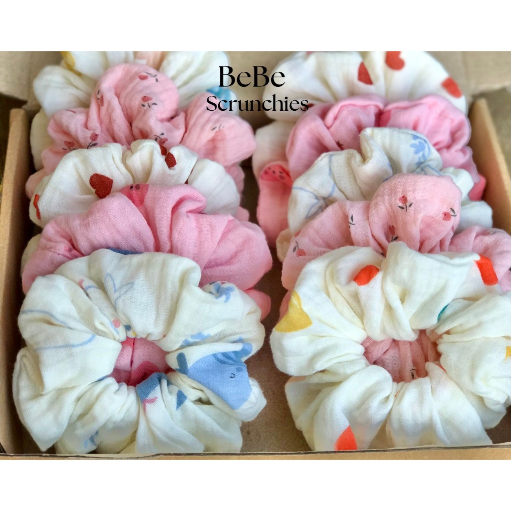 Scrunchies dây buộc tóc, cột tóc handmade vintage, dây buộc tóc scrunchies dễ thương cho nữ, phụ kiệ