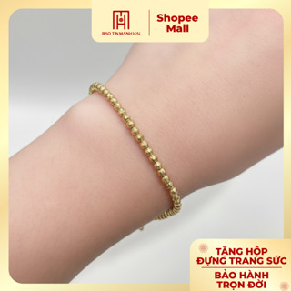  Lắc tay vàng 10K Bảo Tín Mạnh Hải thiết kế bi phay nhỏ xinh phong cách Ý PYLTV10KD0-408005 